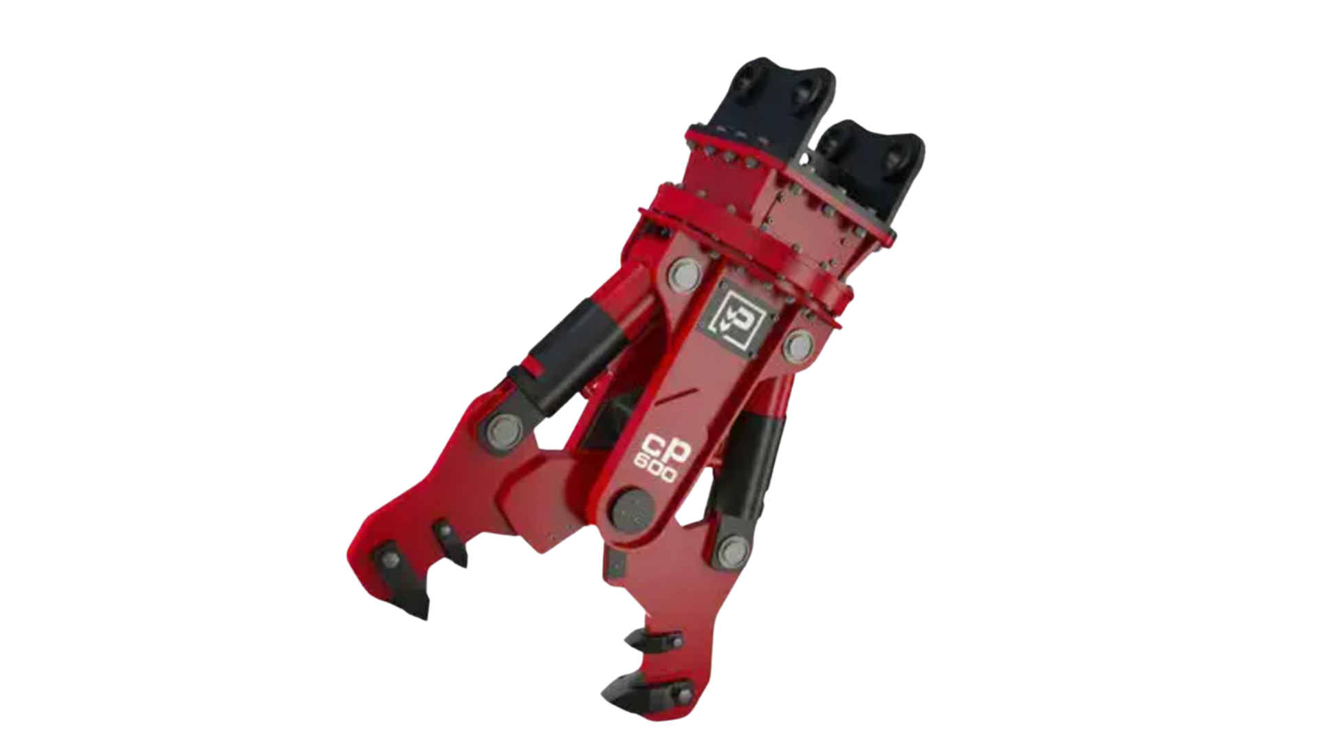 Pince multiprocesseur Promove CP 600 — Multiprocesseur 600 kg avec rotation 360° pour pelles 6–12 t. 35 t de force, 3 mâchoires interchangeables.
