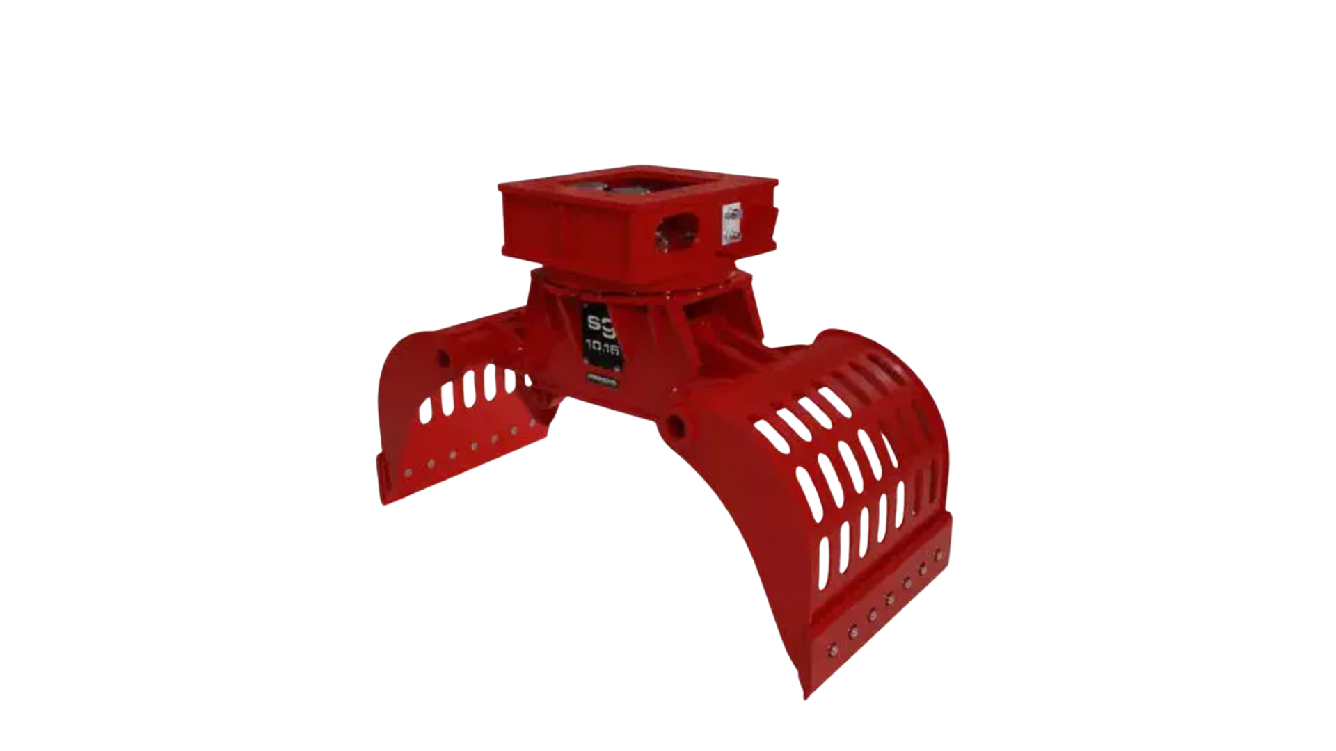 Pince de tri Promove SG 10.16 — Pince de tri polyvalente 780 kg pour pelles 10–16 t. 400 L, rotation 360°, recyclage et démolition urbaine.
