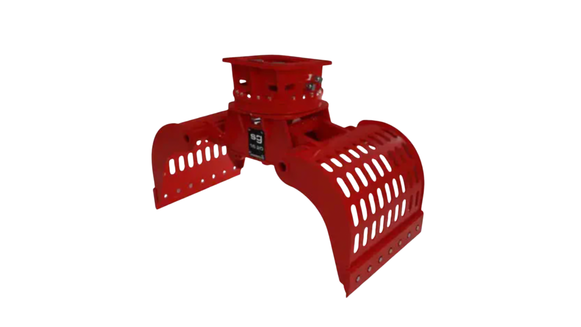 Pince de tri Promove SG 16.20 — Pince de tri grande capacité 1 100 kg pour pelles 16–20 t. 650 L, 43 kN, déconstruction.
