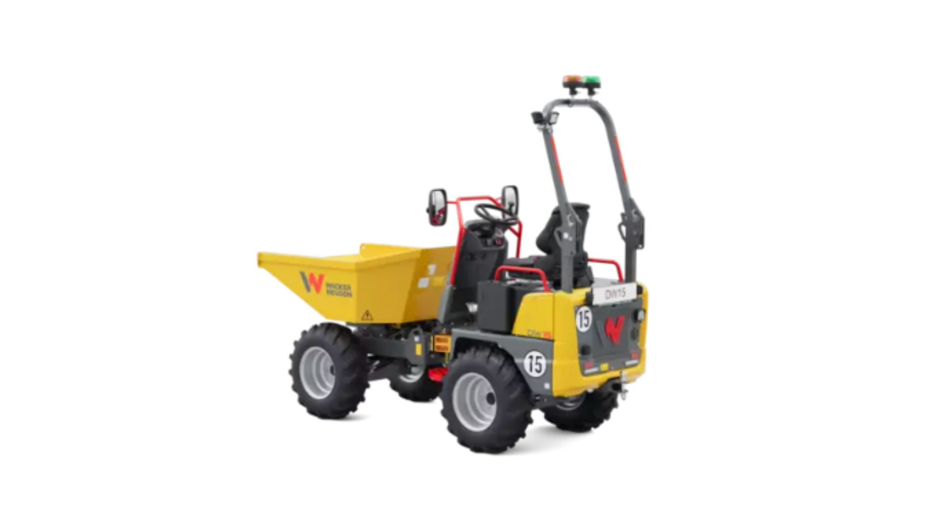 Dumper sur pneus Wacker Neuson DW15 — Dumper sur pneus 1,5 t, équilibre parfait entre compacité et capacité.