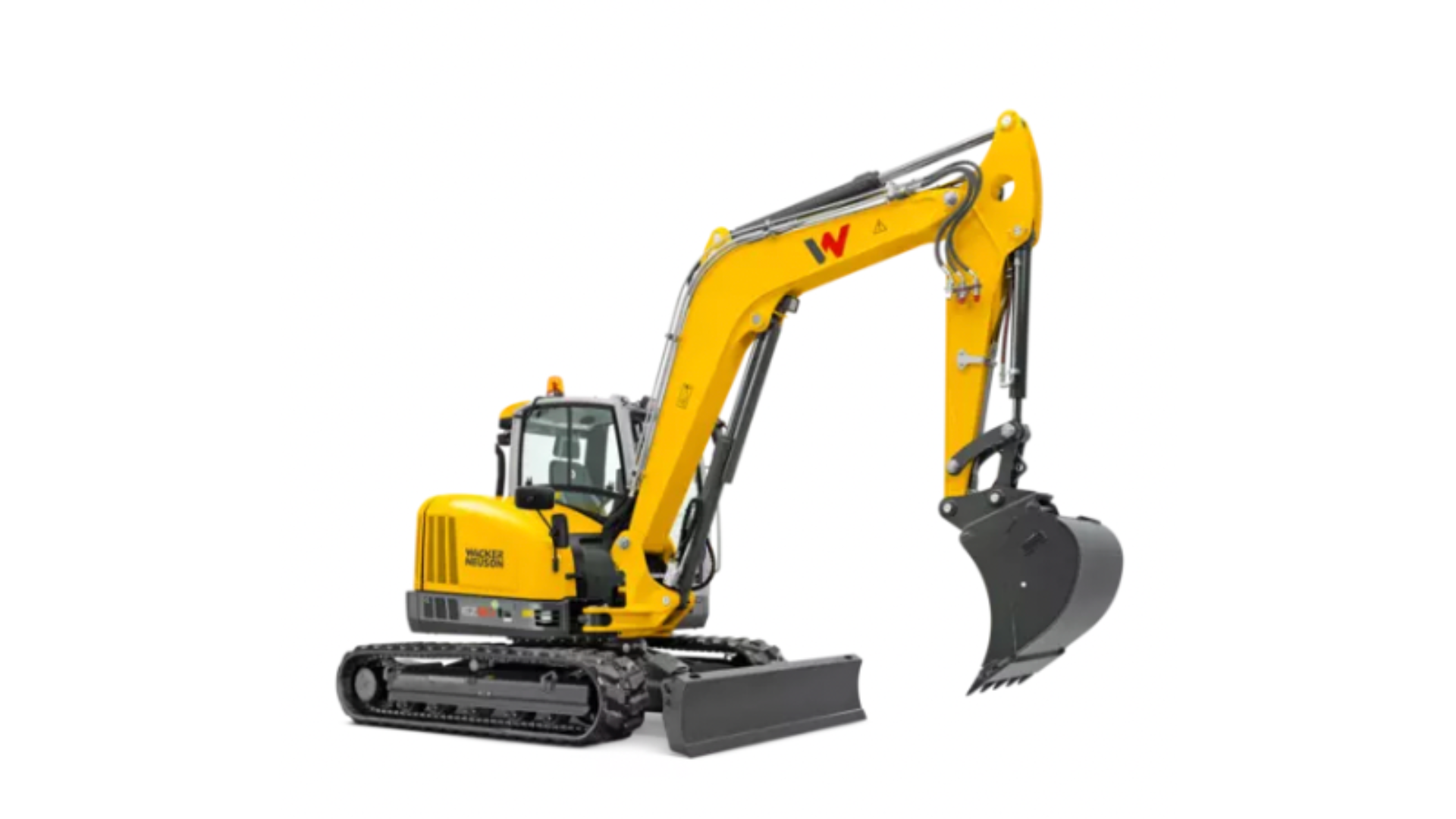 Mini-pelle Wacker Neuson EZ80 — Mini-pelle 8 t queue zéro, robustesse pour travaux intensifs.