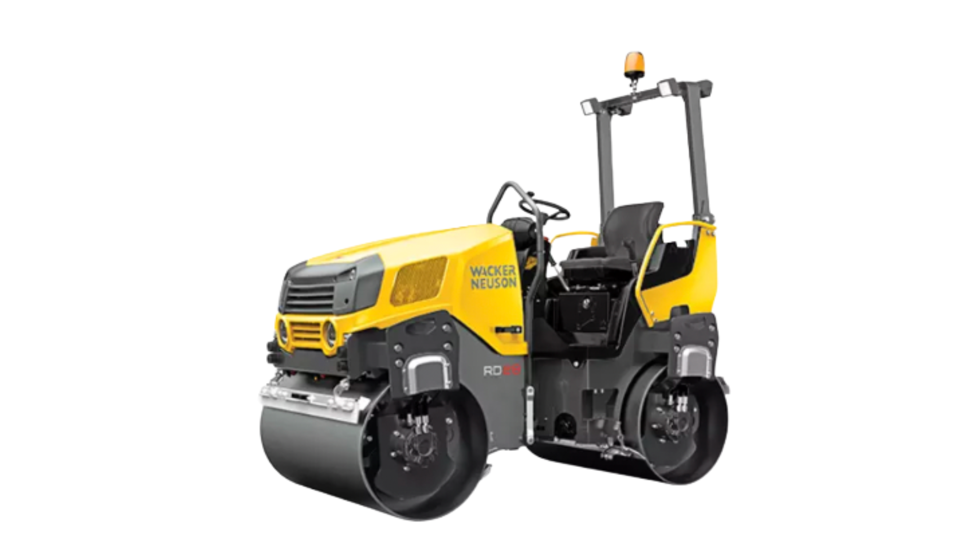 Rouleau tandem articulé Wacker Neuson RD28 — Rouleau tandem articulé 2,8 t, polyvalent pour voirie et enrobés.